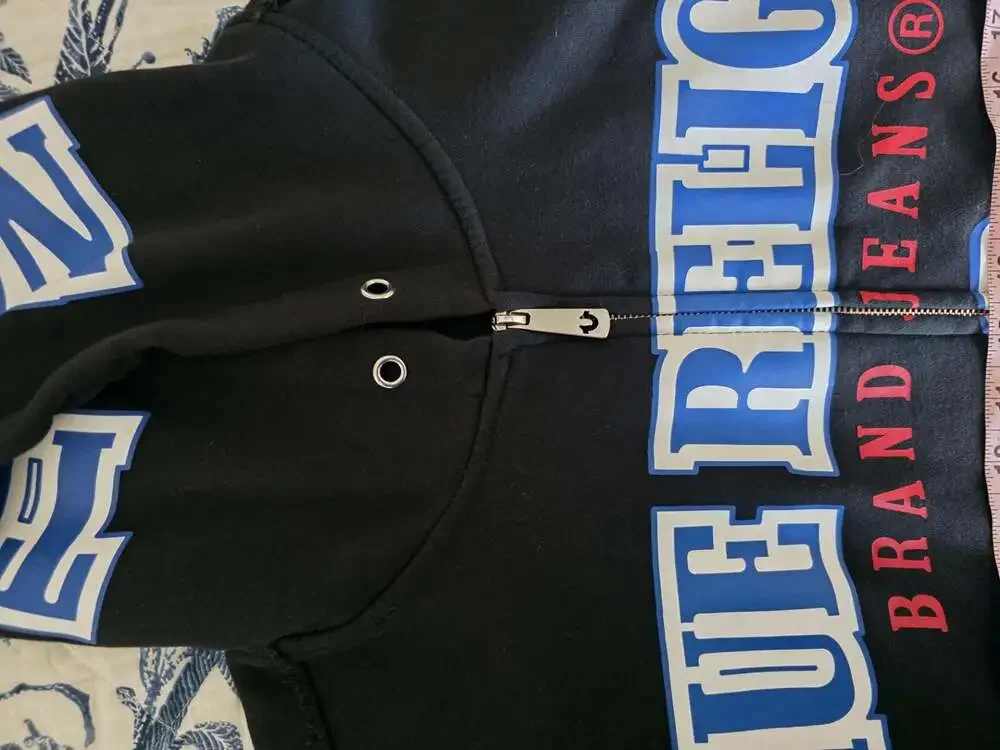True Religion World Tour Zip Up Hoodie Y2K Streetwear size XL